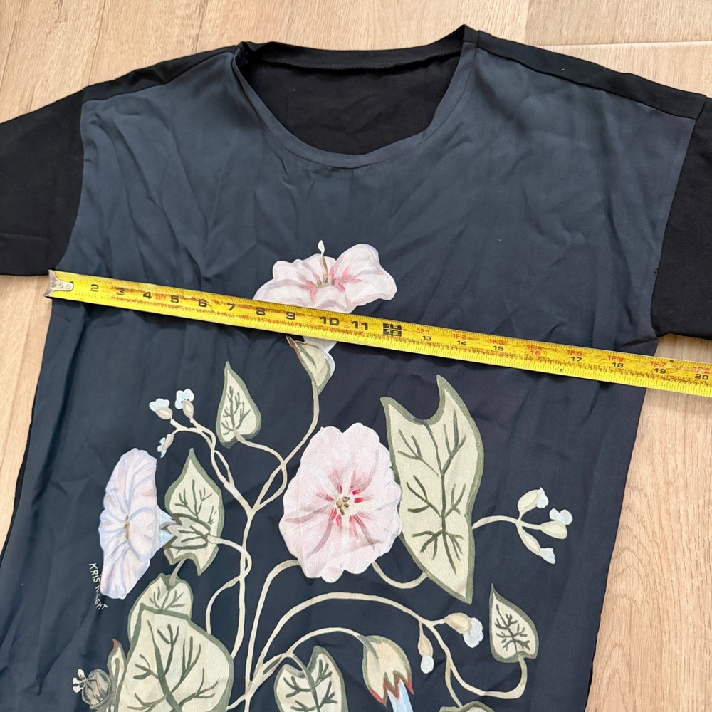 GUCCI SILK FLORAL PRINT BY KRIS KNIGHT BLOUSE T-SHIRT TOP TEE, Morning Glory M - Picture 7 of 7